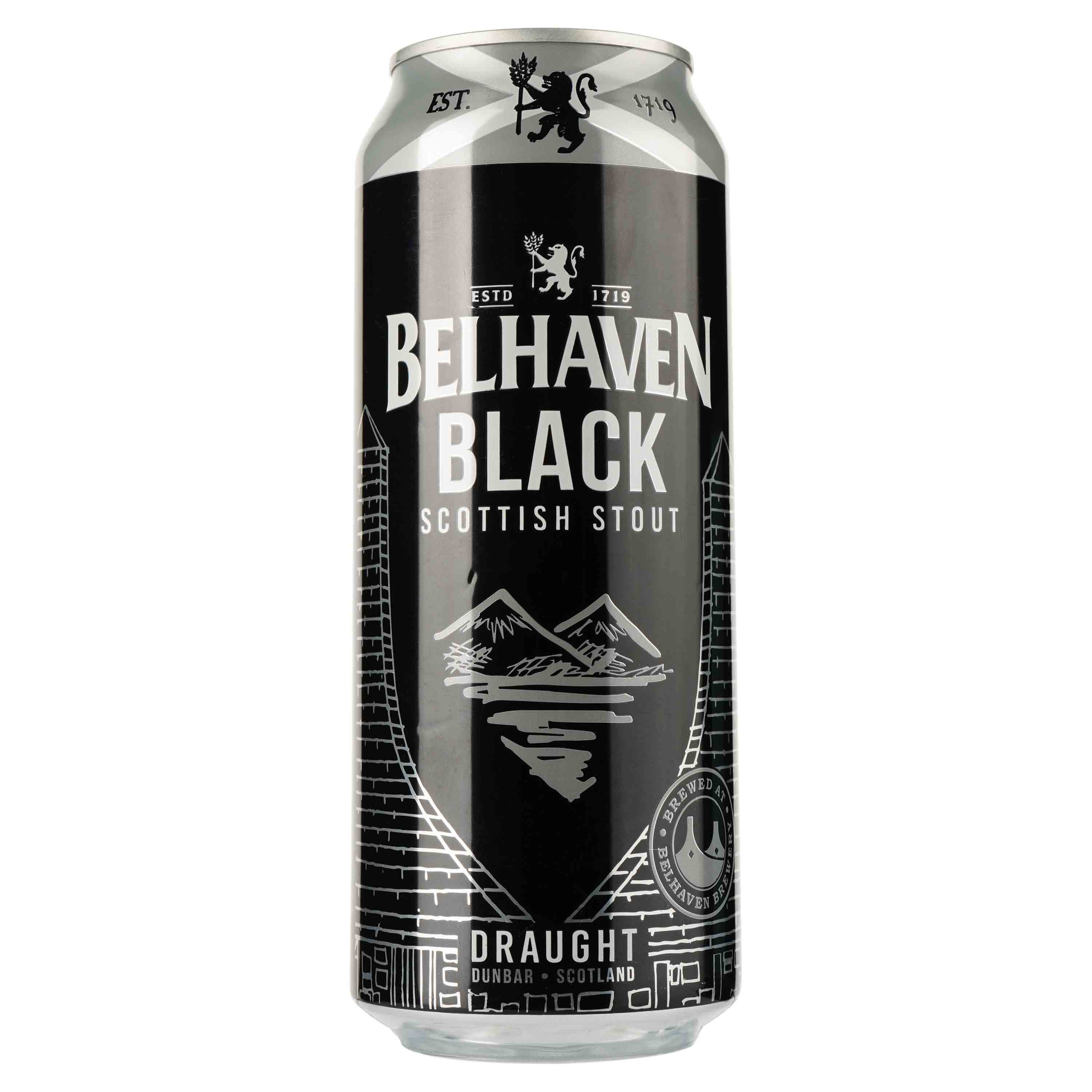 Пиво Belhaven Black Scottish Stout темное 4.2% 0.44 л ж/б - фото 1