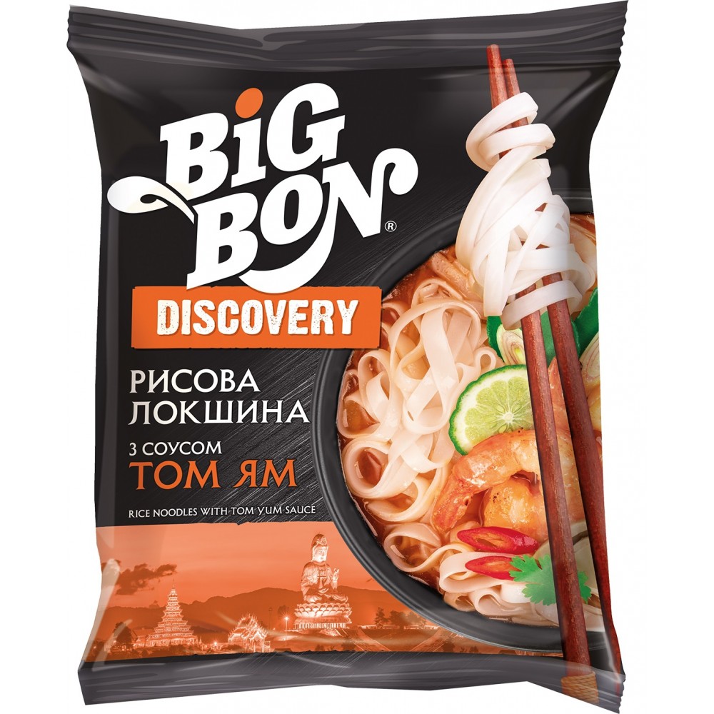 Лапша Big Bon Discover рисовая по-тайски Том Ям 65 г (840519) - фото 1
