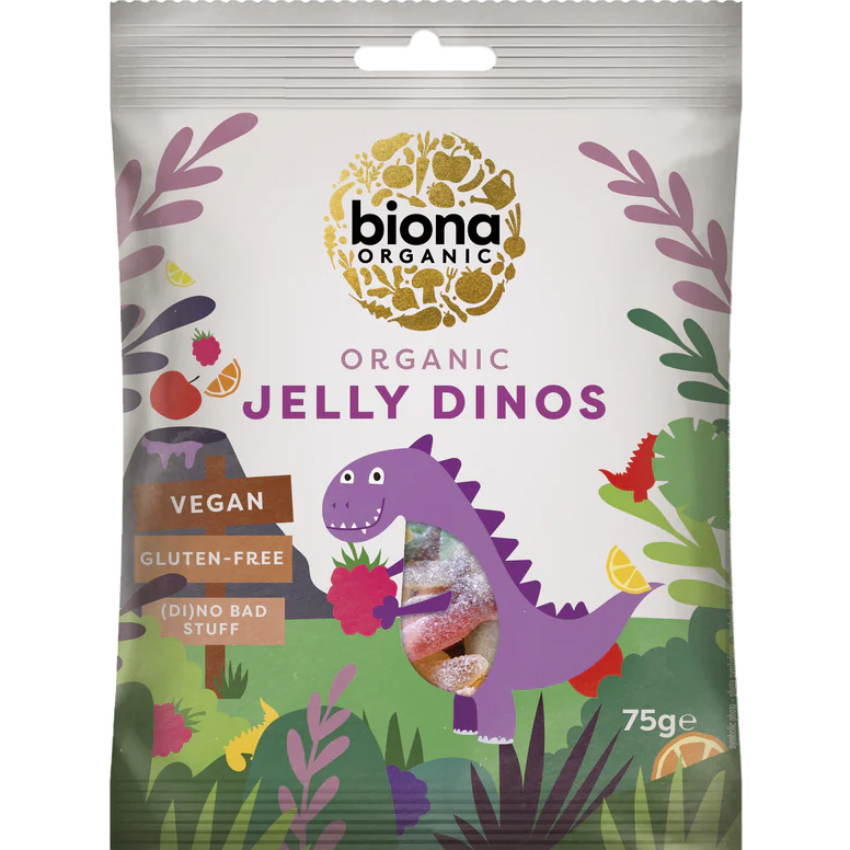 Жувальні цукерки Biona Organic Jelly Dinos 75 г - фото 1