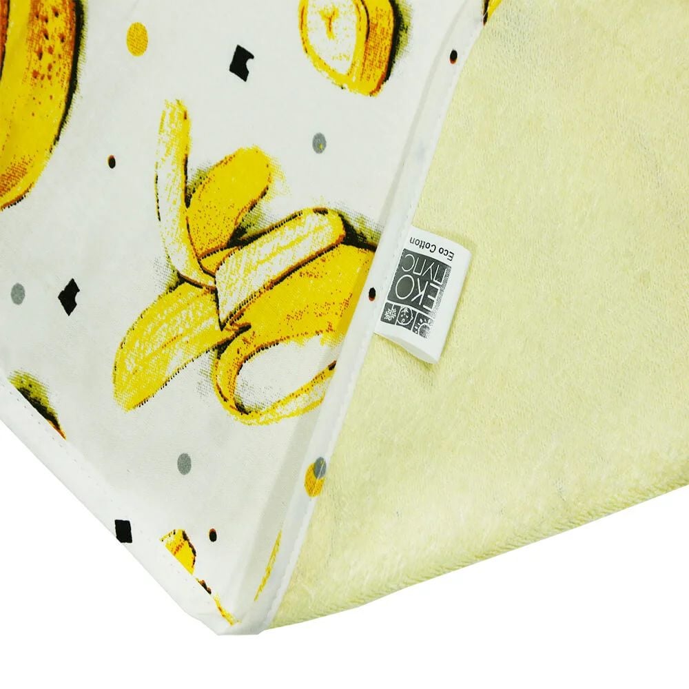 Багаторазова непромокальна пелюшка Еко Пупс Eco Cotton Жовті банани, 50х70 см, білий з жовтим - фото 3