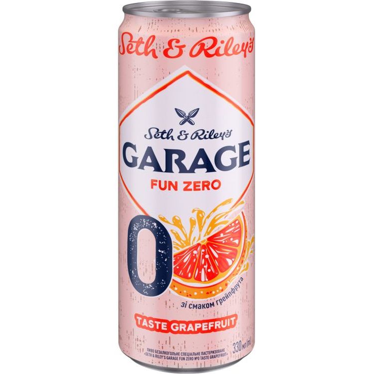 Пиво безалкогольное Seth&Riley's Garage Fun Zero №0 Grapefruit, светлое, 0%, ж/б, 0,33 л - фото 1