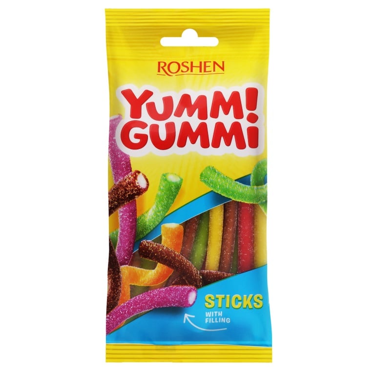 Конфеты желейные Roshen Yummi Gummi Sour Sticks 70 г (904790) - фото 1