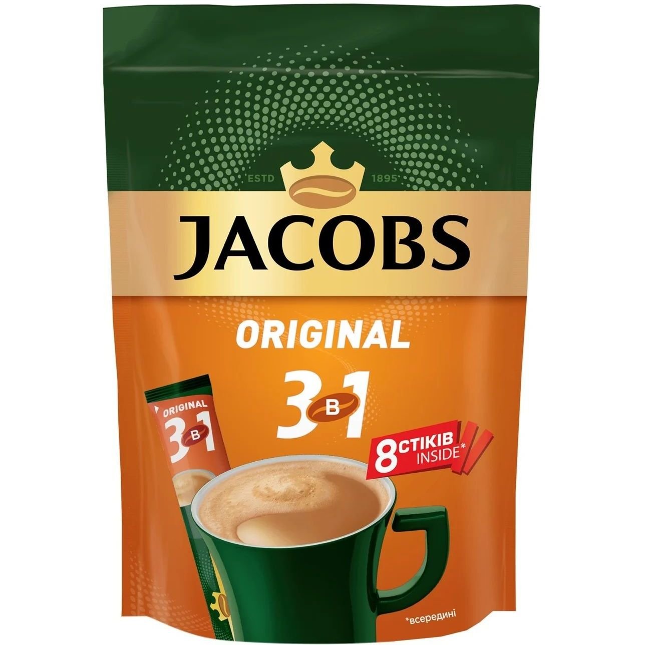 Напиток кофейный Jacobs 3 в 1 Original, 96 г (8 шт.х12 г) (781671) - фото 1