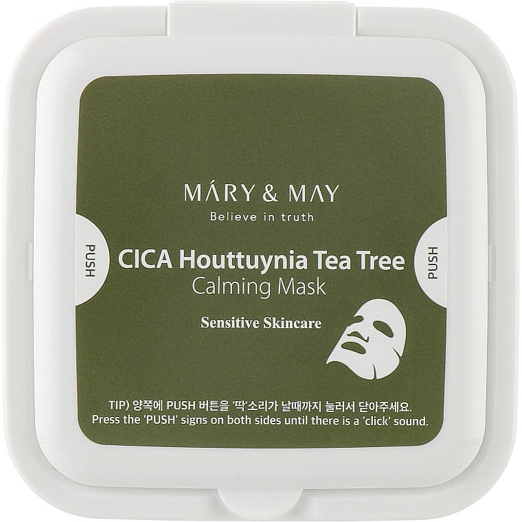 Набір заспокійливих масок для обличчя Mary & May CICA Houttuynia Tea Tree Calming Mask, з чайним деревом, 30 шт. - фото 1