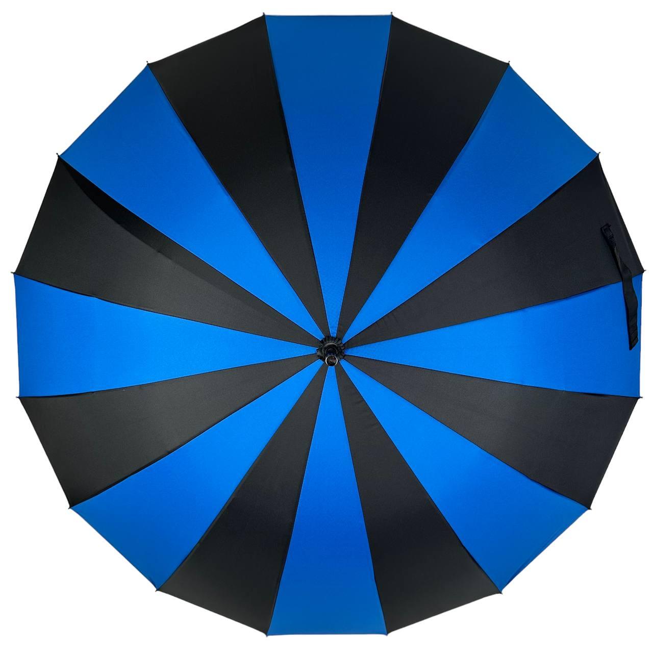 Жіноча парасолька-палиця напівавтомат Toprain 98 см синя - фото 4
