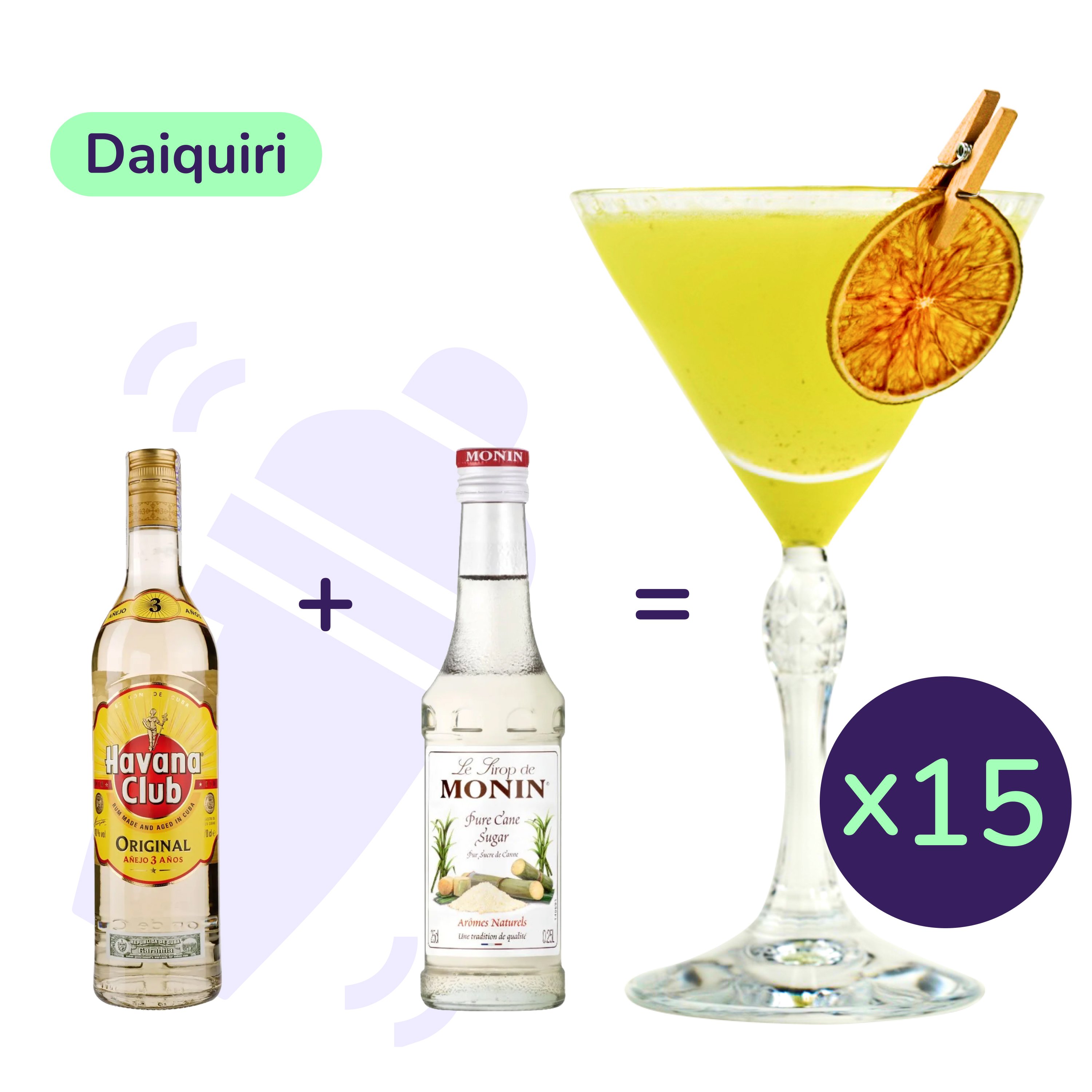 Коктейль Daiquiri (набор ингредиентов) х15 на основе Havana Club - фото 1
