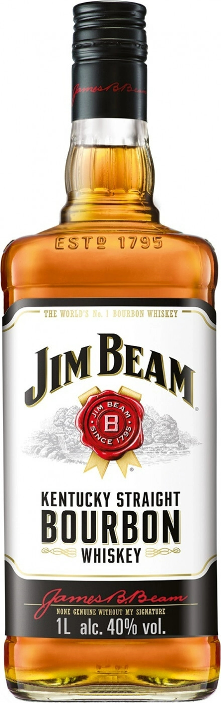 Набор: Виски Jim Beam White Straight Bourbon Whiskey 40% 1 л + Напиток Royal Club Ginger Ale безалкогольный 330 мл 4 шт. - фото 2
