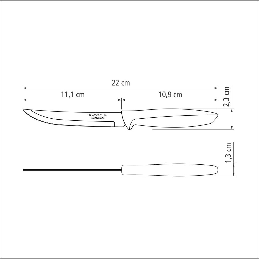 Нож универсальный Tramontina Plenus light grey 127 мм (23431/135) - фото 4