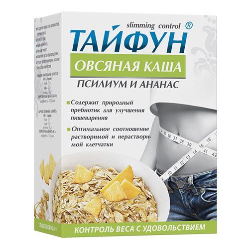 Каша овсяная Тайфун с псилиумом и ананасом в пакетах 200 г (5 шт. х 40 г) - фото 2