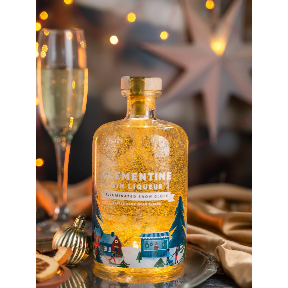 Напиток на основе джина Clementine Gin Liqueur Illuminated Snow Globe 20% 0.7 л - фото 3