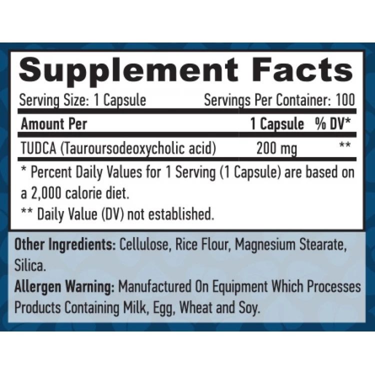 Тауроурсодезоксихолева кислота Haya Labs Tudca 200 мг 100 капсул - фото 3