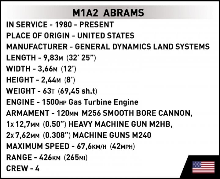 Конструктор Cobi Танк M1A2 Abrams, масштаб 1:35, 975 деталей (COBI-2622) - фото 11