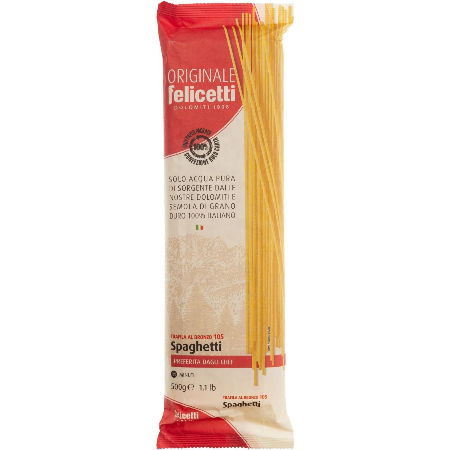 Набор макаронных изделий Felicetti Спагетти, 1 кг (2 шт. по 500 г) - фото 2