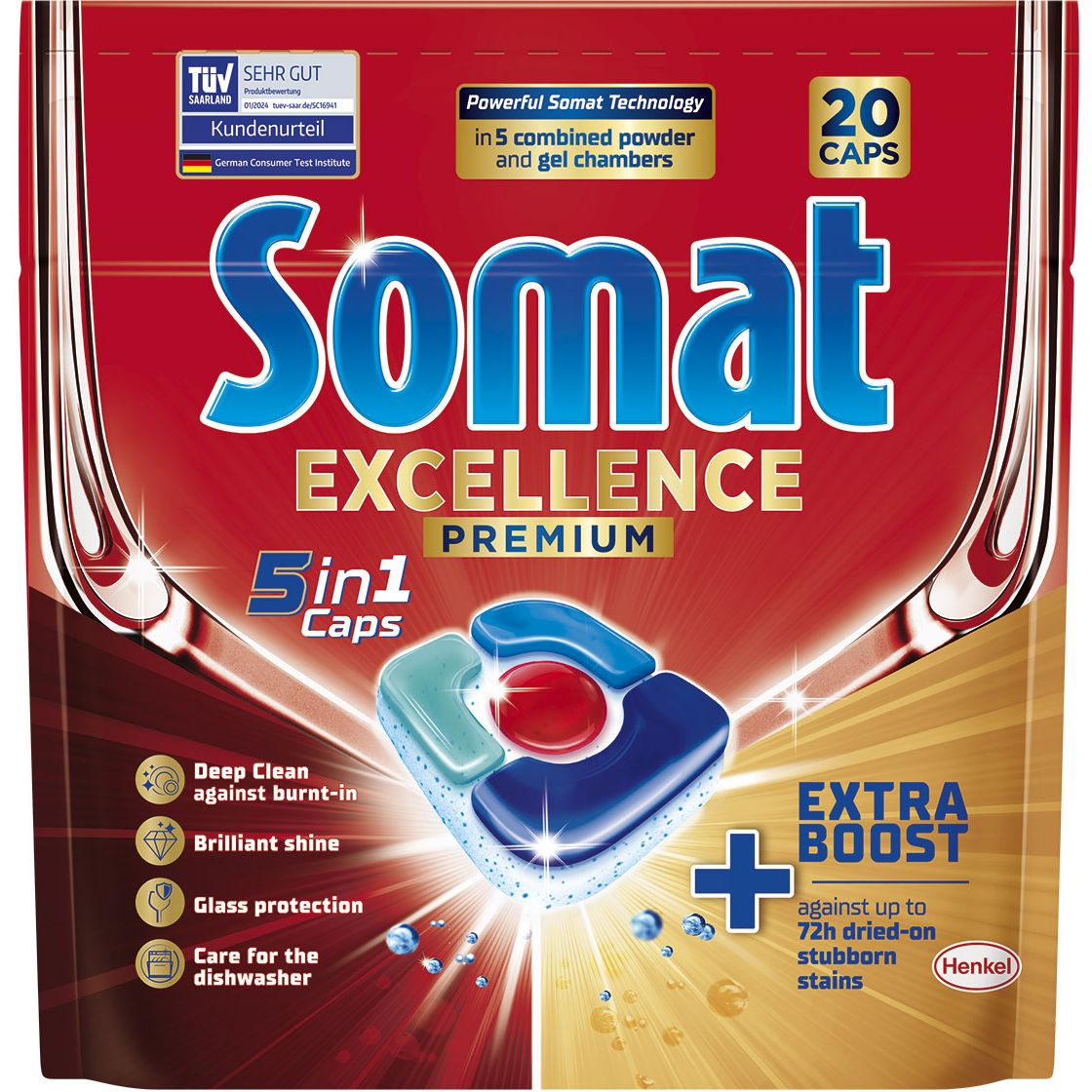 Капсулы для посудомоечной машины Somat Exellence 5 в 1, 20 шт. - фото 1