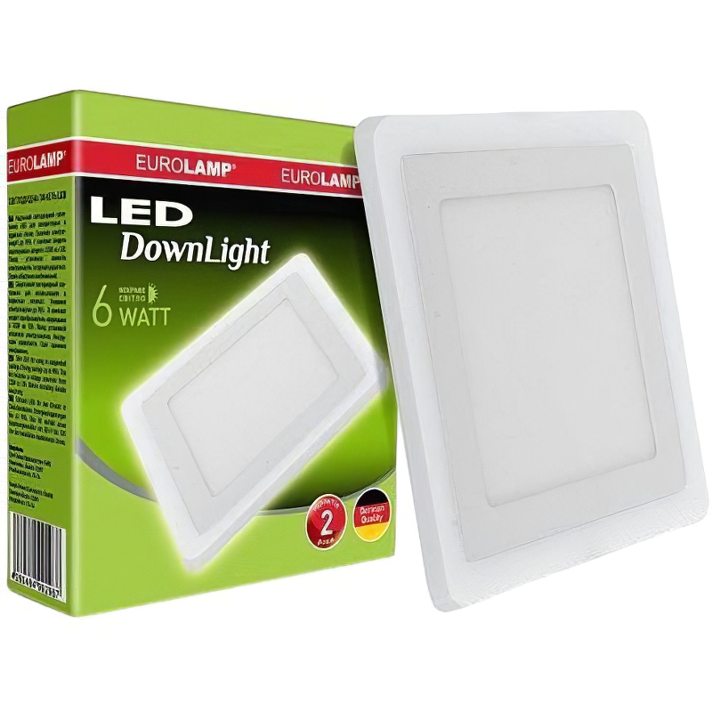 Світильник Eurolamp LED Downlight 6W 4000K квадратний врізний кольоровий white (LED-DLS-6/4(white)) - фото 1