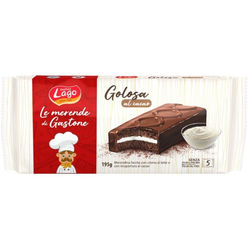Бисквит Gastone Lago с какао-молочным кремом в глазури 195 г - фото 1
