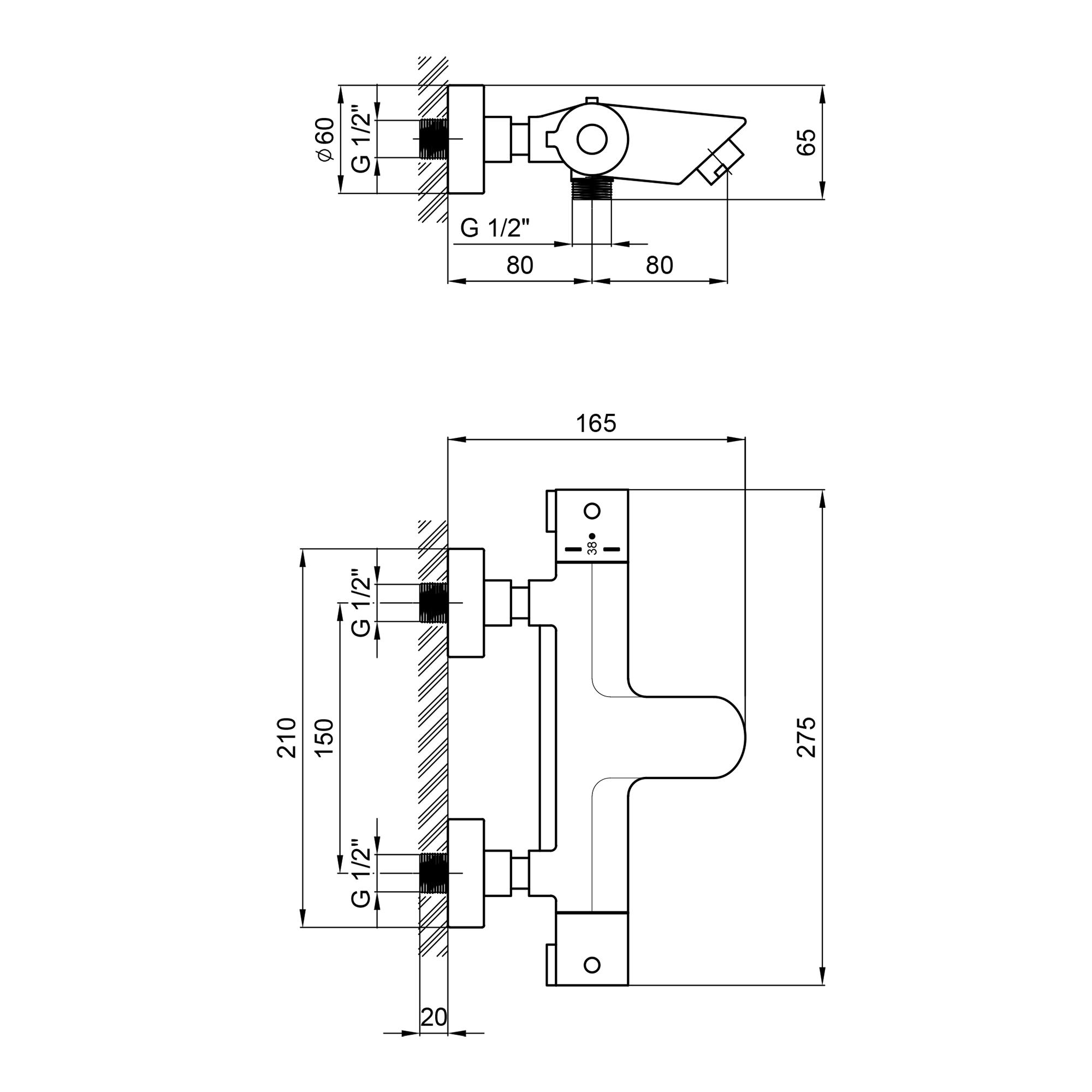 Смеситель термостатический для ванны Qtap Inspai-Therm CRMT300800 (QTINSCRMT300800). - фото 2