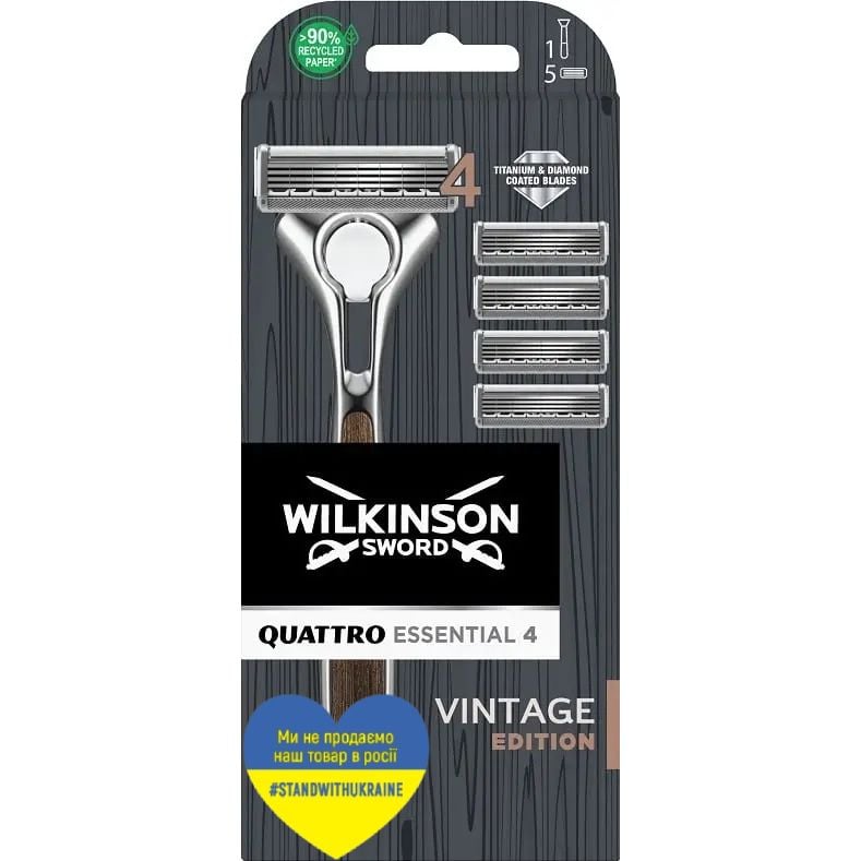Бритва Wilkinson Sword Quattro Vintage Edition со сменными картриджами, 1 шт. - фото 1