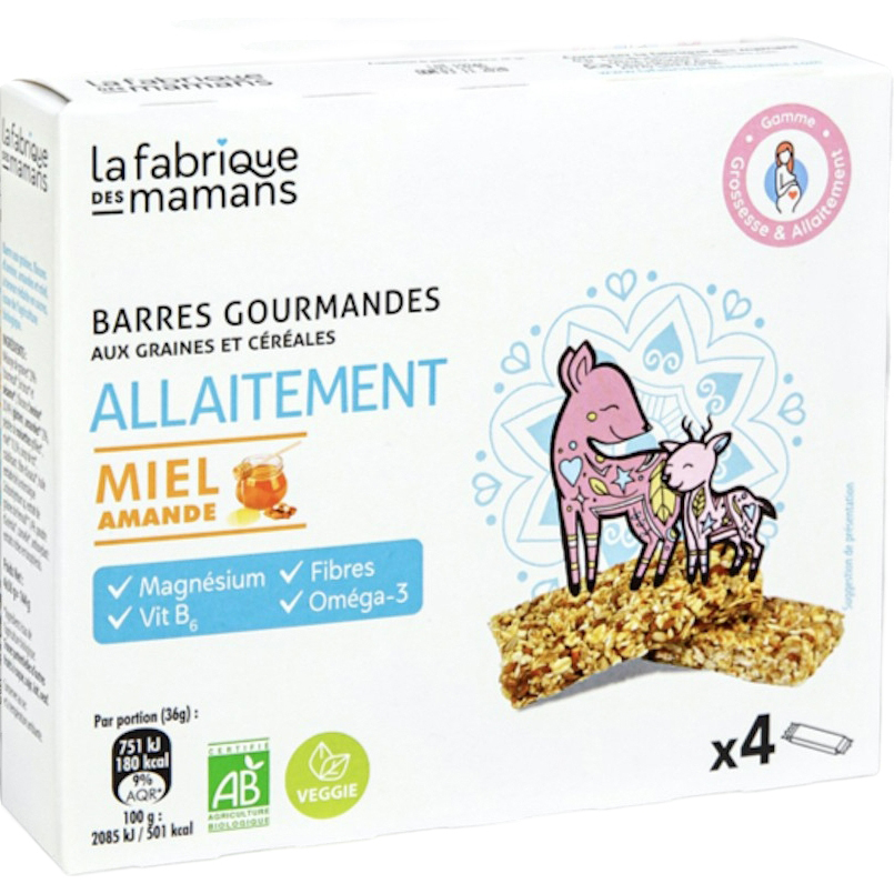 Батончик насіннєвий La fabrique des mamans Allaitement Грудне вигодовування з медом і мигдалем органічний 144 г (4 шт. х 36 г) - фото 1