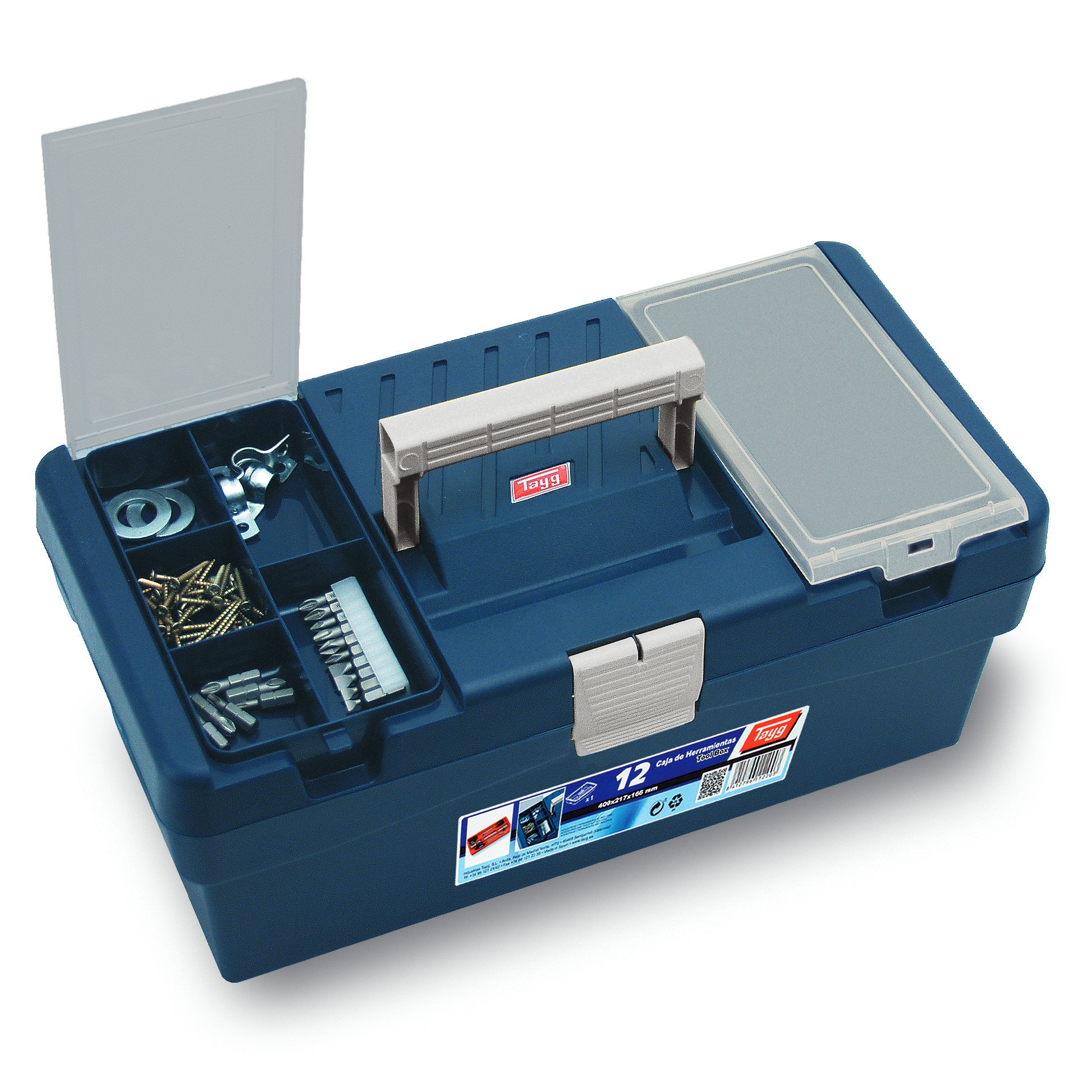 Ящик пластиковий для інструментів Tayg Box 12 Caja htas, 40х21,7х16,6 см, синій (112003) - фото 2