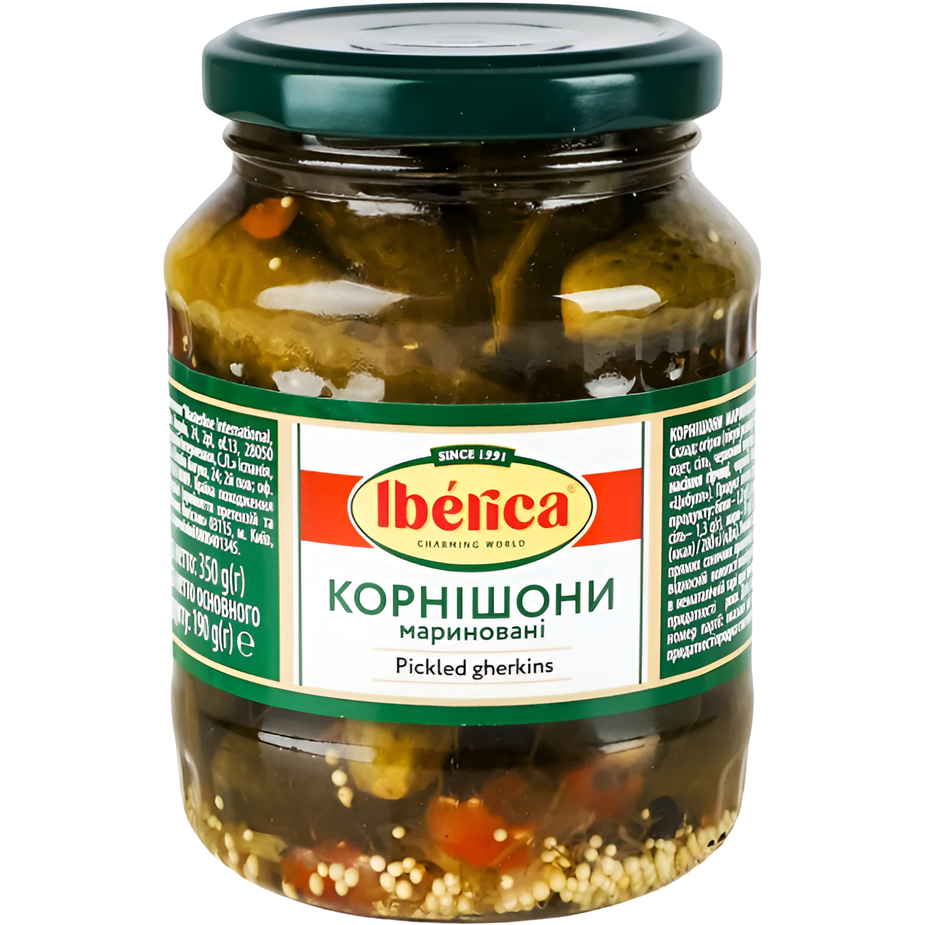 Корнішони мариновані Iberica Pickled Gherkins 3-6 см 370 мл - фото 1