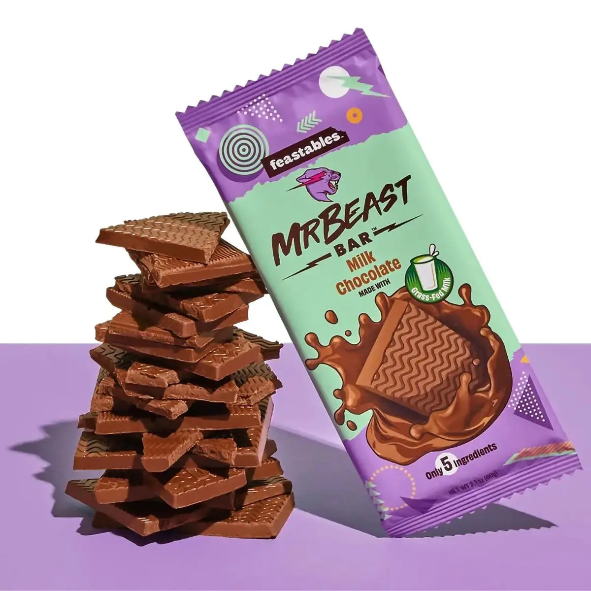 Молочний шоколад MrBeast Feastables Milk Chocolate Bar 60 г - фото 8