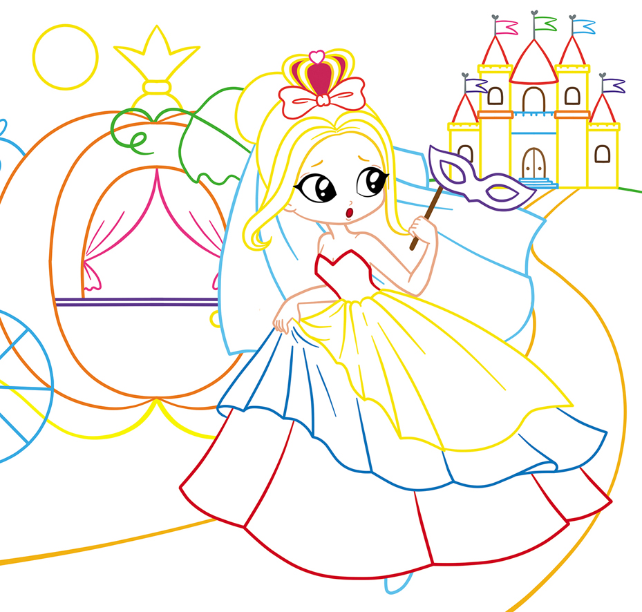 Волшебная раскраска Кристал Бук Принцессы, с секретом, 8 страниц (F00027795) - фото 2
