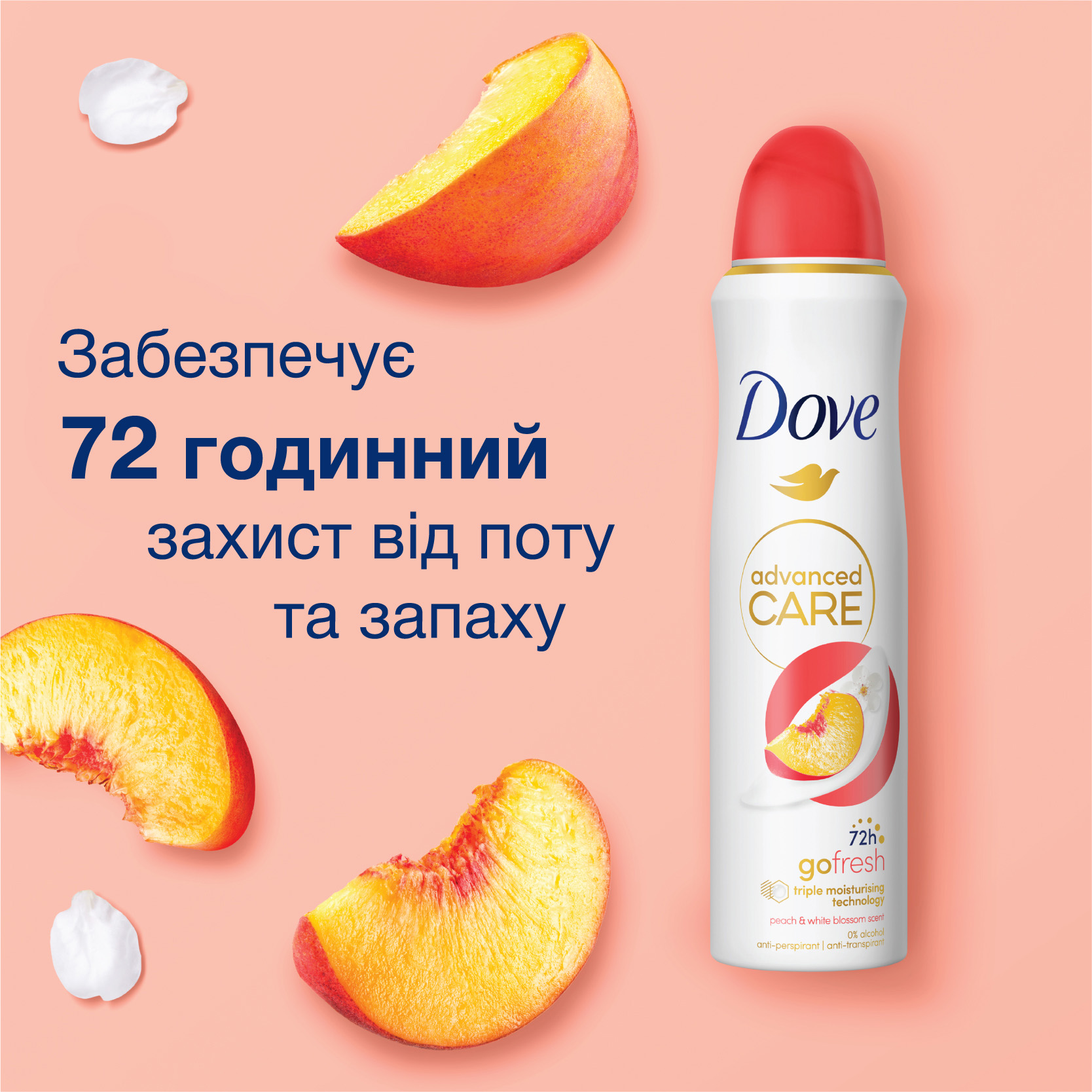 Антиперспирант Dove Go Fresh 72h Персик и белые цветы аэрозоль 150 мл - фото 5