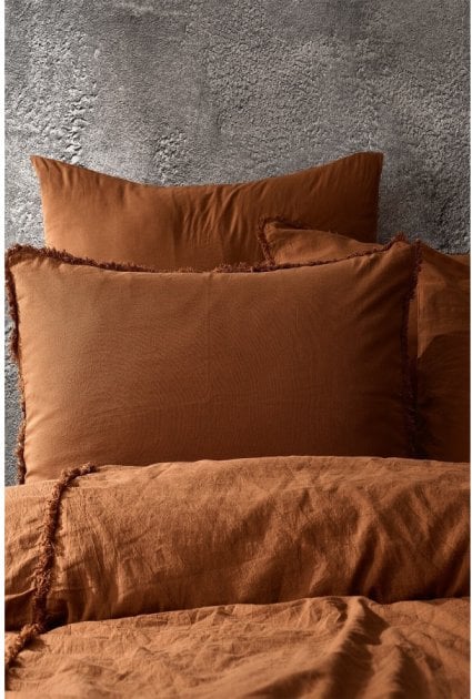 Комплект постельного белья Buldans Burumcuk Tutun, коричневый, 6 предметов (svt-2000022272131) - фото 2
