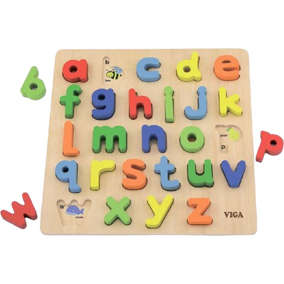 Дерев'яний пазл Viga Toys Англійська алфавіт малі літери (50125) - фото 1