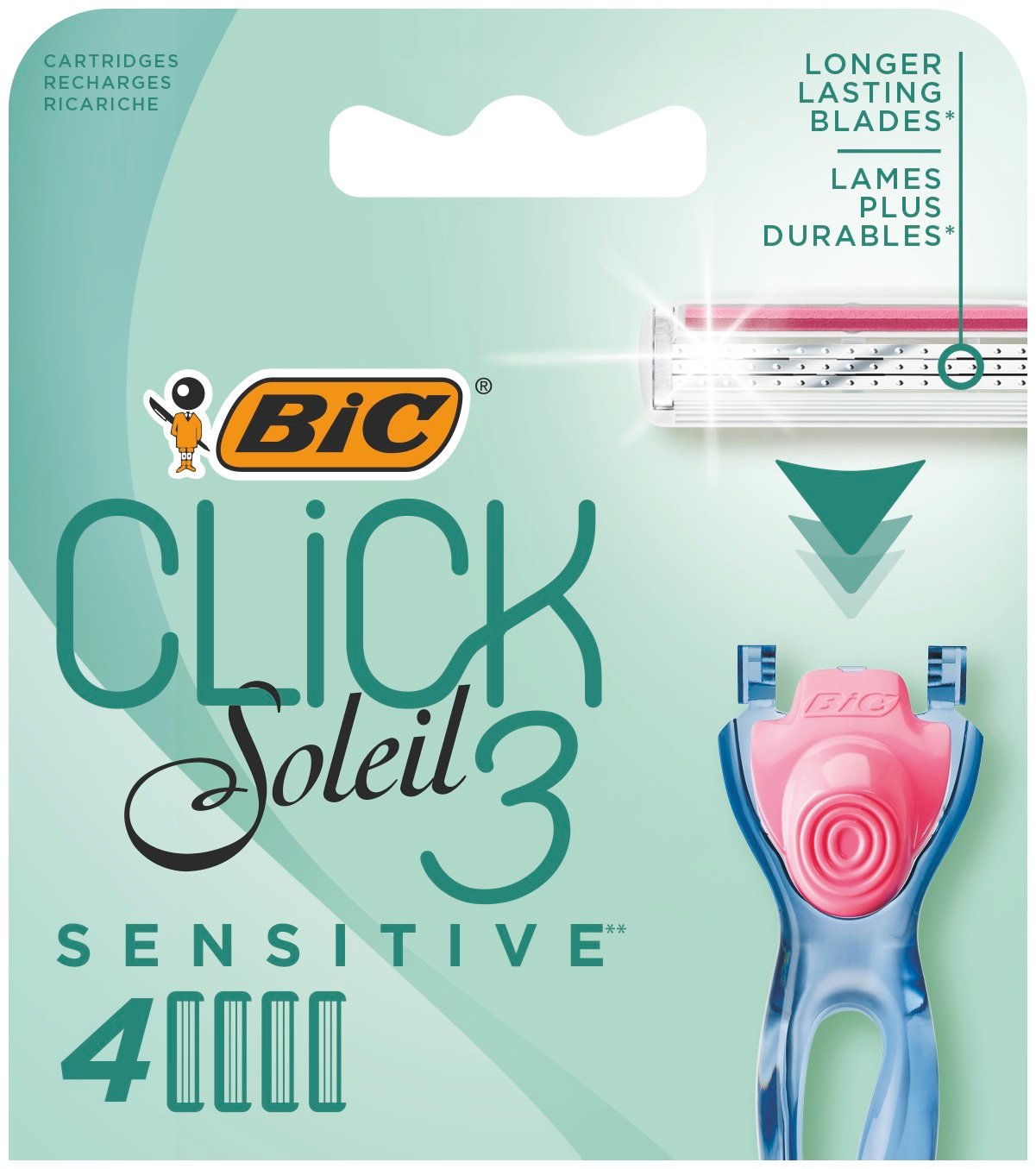 Змінні картриджі для гоління жіночі BIC Miss Soleil Click Sensitive, 4 шт. - фото 1