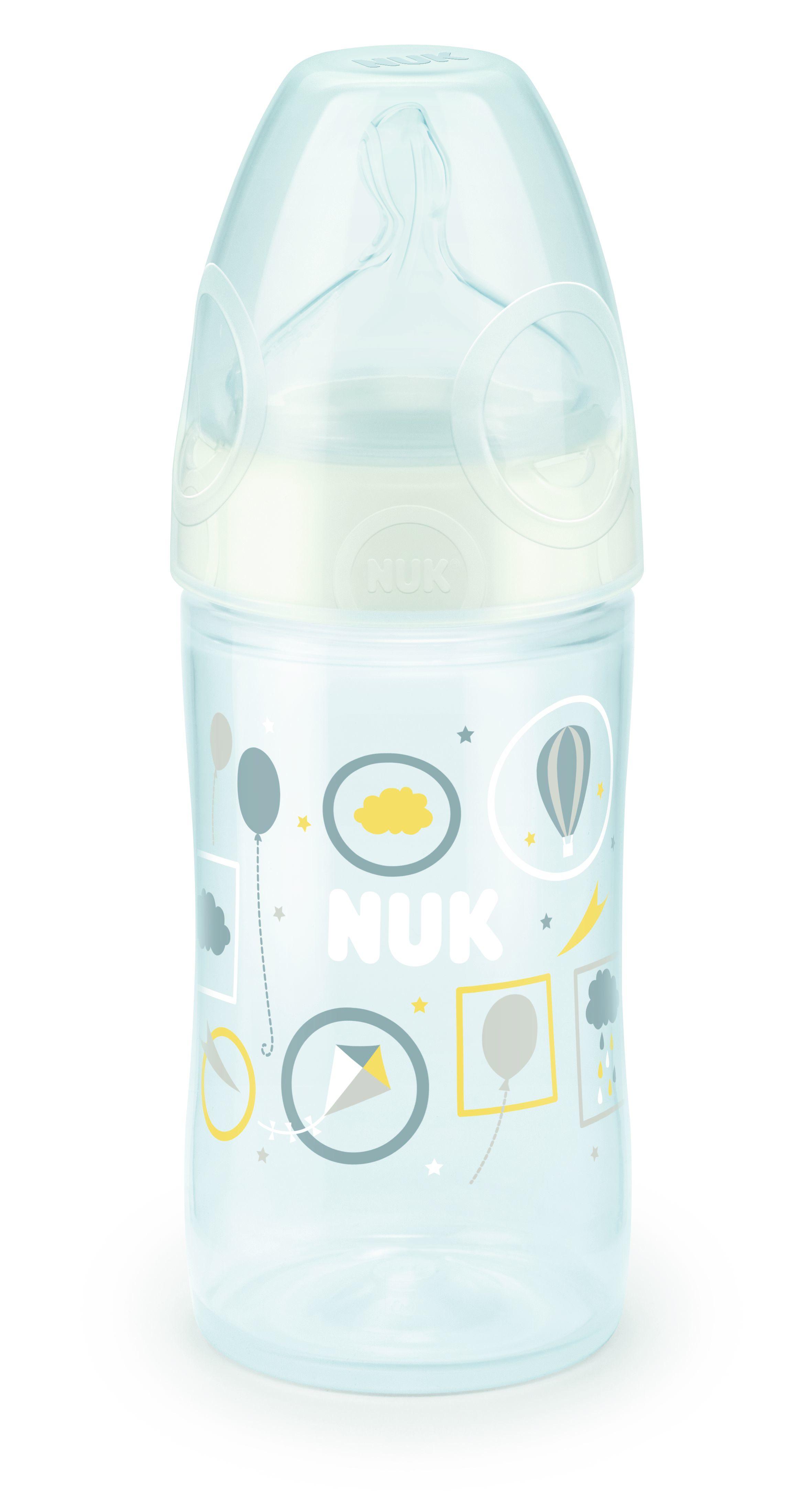 Бутылочка Nuk New Classic, c силиконовой соской, 0-6 мес., 150 мл, серый (10743578/3) - фото 1