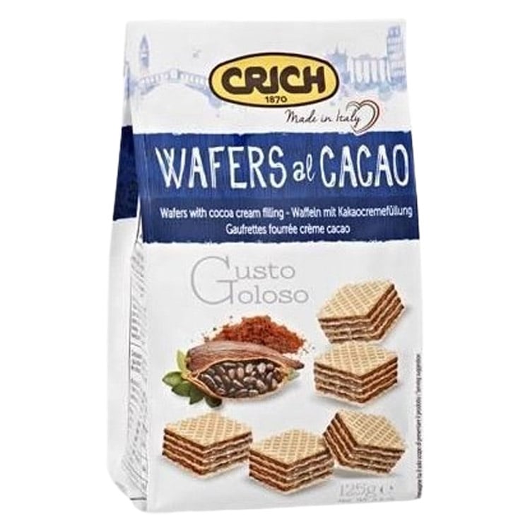 Вафлі Crich Wafers al Сacao, з какао, 125 г - фото 1