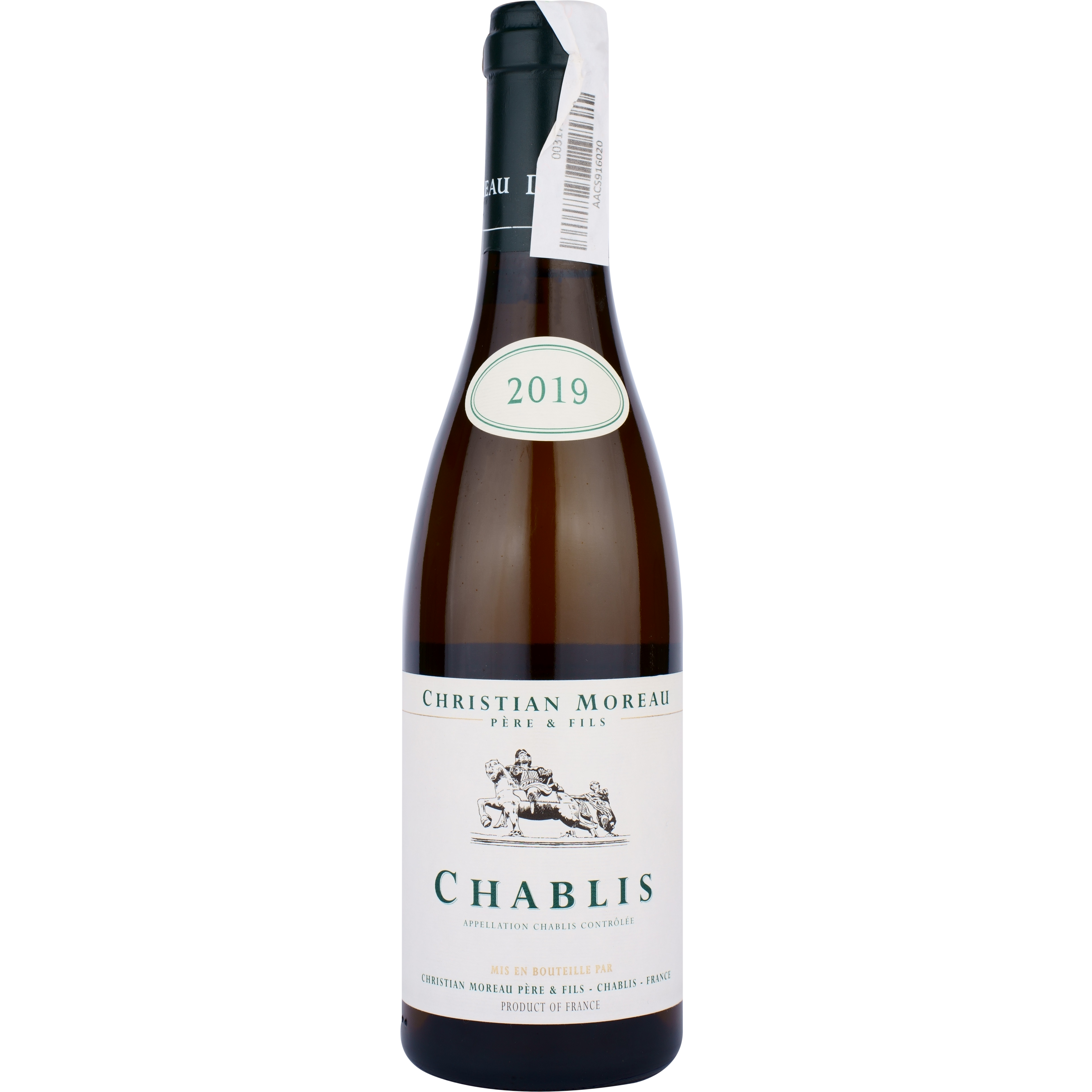 Вино Domaine Christian Moreau Chablis AOC, біле, сухе, 0,375 л - фото 1