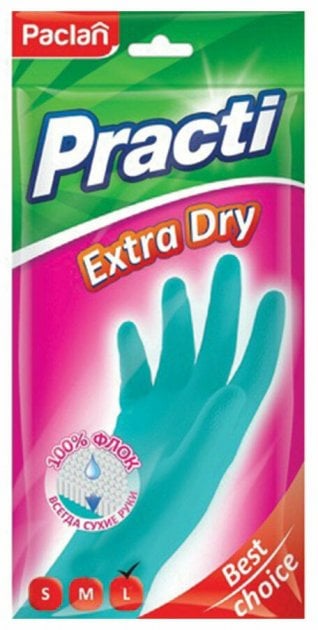 Перчатки резиновые Paclan Extra Dry, размер L - фото 1