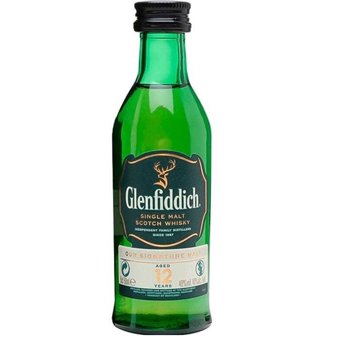Віскі Glenfiddich Single Malt Scotch, 12 років 40%, 0,05 л - фото 1