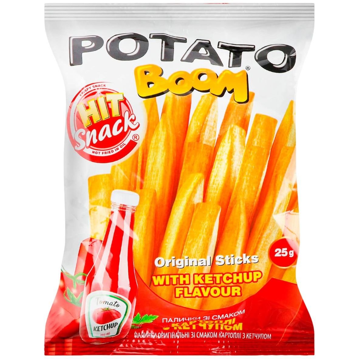 Палички Potato Boom зі смаком картоплі з кетчупом 25 г (617609) - фото 1