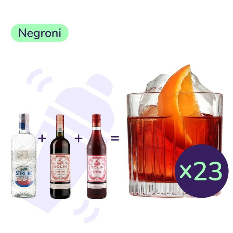 Коктейль Negroni (набір інгредієнтів) х23 на основі Stirling London Dry Gin - фото 1