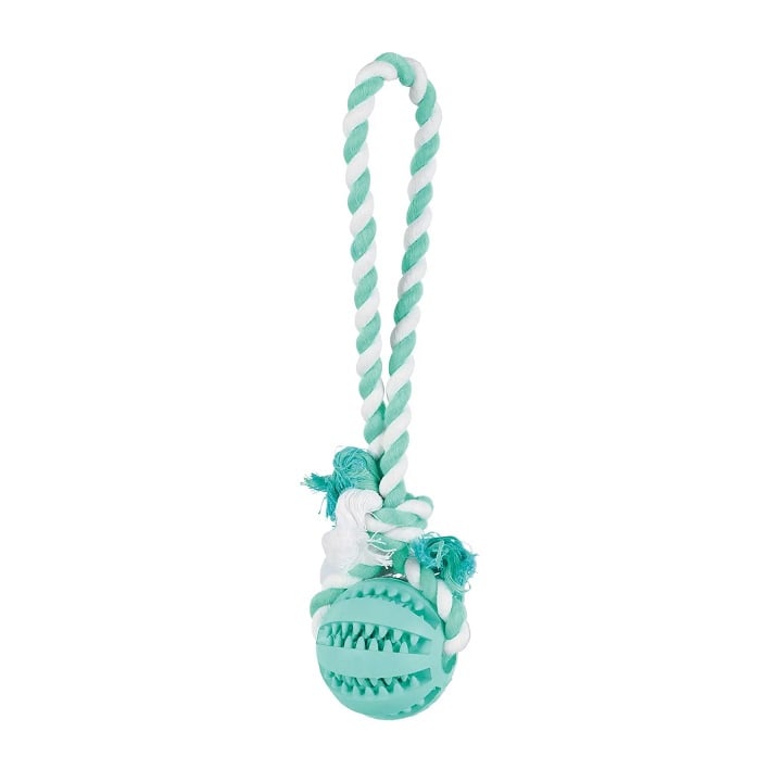 Іграшка для собак Trixie М'яч на мотузку з ручкою Denta Fun, 24 см (3299) - фото 1