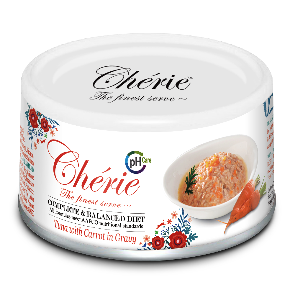 Влажный корм для кошек Cherie Urinary Care Tuna&Carrot, с кусочками тунца и моркови в соусе, для поддержания мочевыводящих путей у кошек, 80 г (CHT17503) - фото 1