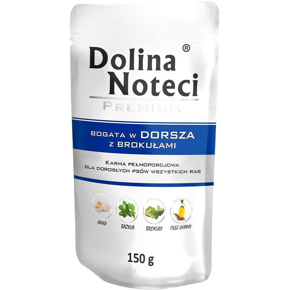 Влажный корм для собак Dolina Noteci Premium, треска и брокколи, 150 гр - фото 1