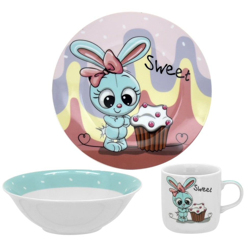 Набор детской посуды Limited Edition Sweet Bunny, 3 предмета (C523) - фото 1