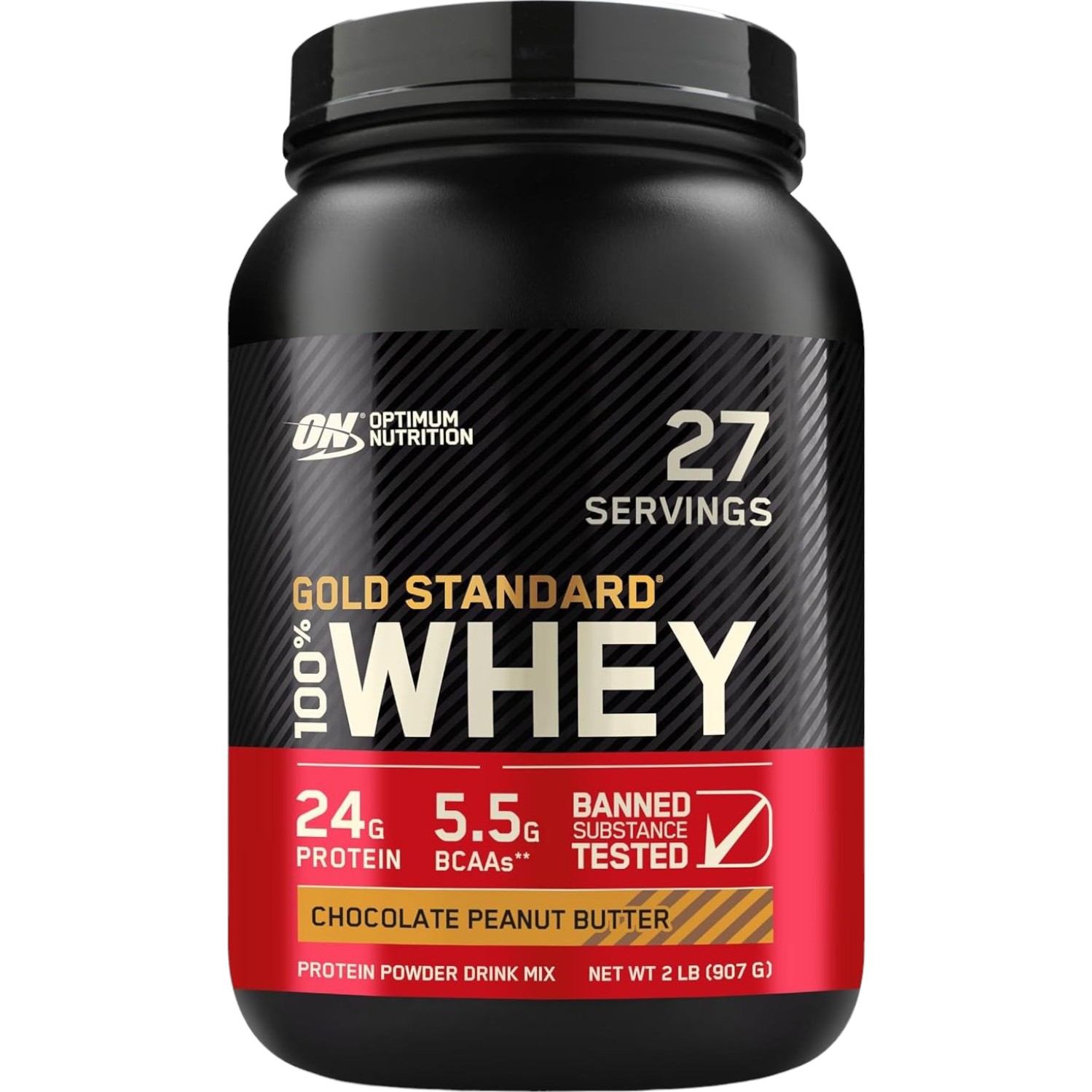 Сывороточный протеин Optimum Nutrition Whey Gold Standard Chocolate peanut butter 907 г - фото 1