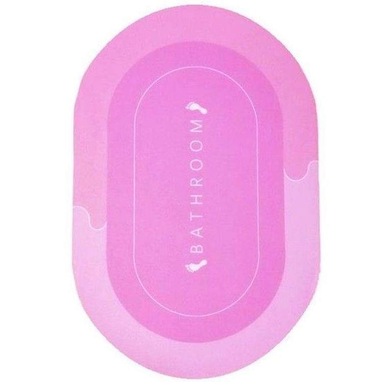 Килимок суперпоглинаючий у ванну Stenson 60x40 см овальний рожевий (26255) - фото 1