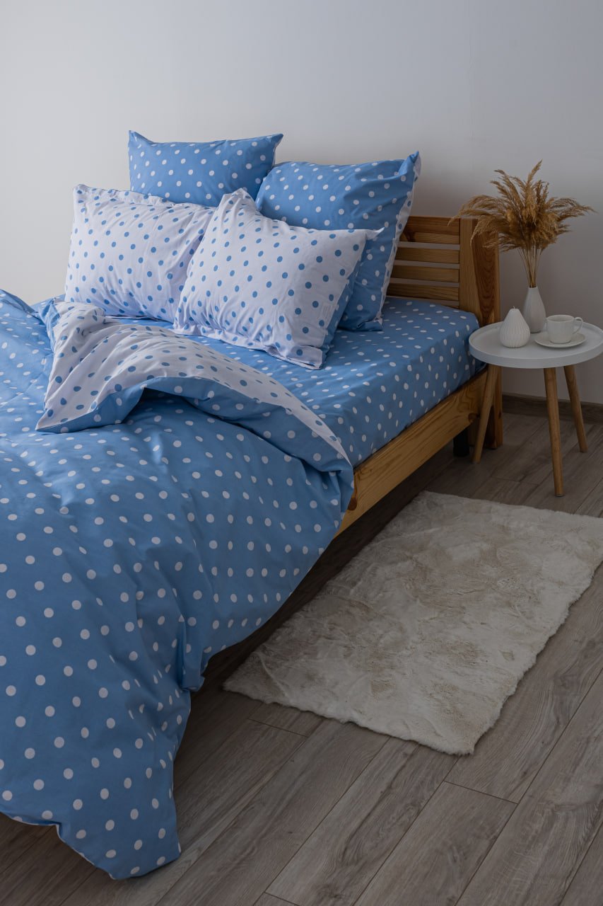 Комплект постельного белья ТЕП Happy Sleep Light Blue Dots двуспальный голубой с белым (2-03795_25071) - фото 5