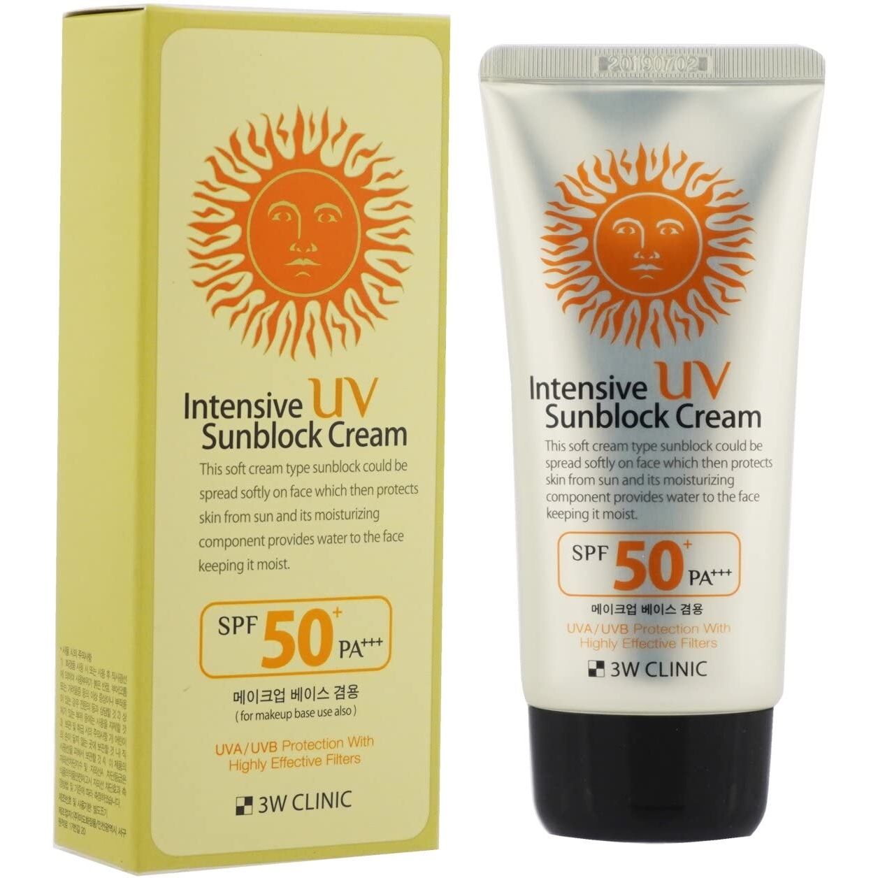 Сонцезахисний крем із арбутином 3W Clinic Intensive UV Sun Block Cream SPF50+ PA+++ 70 мл - фото 1