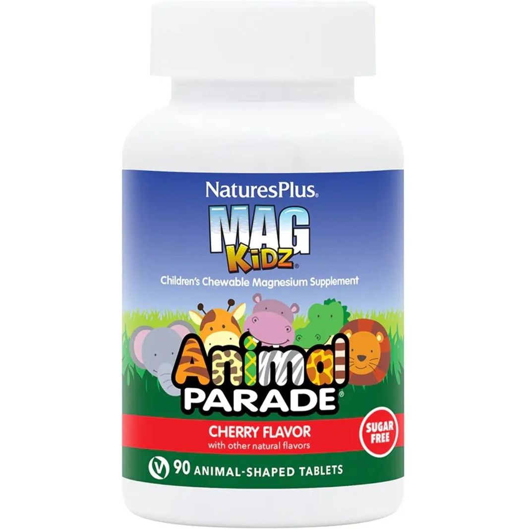 Магний для детей NaturesPlus Animal Parade Вишня без сахара 90 жевательных таблеток - фото 1