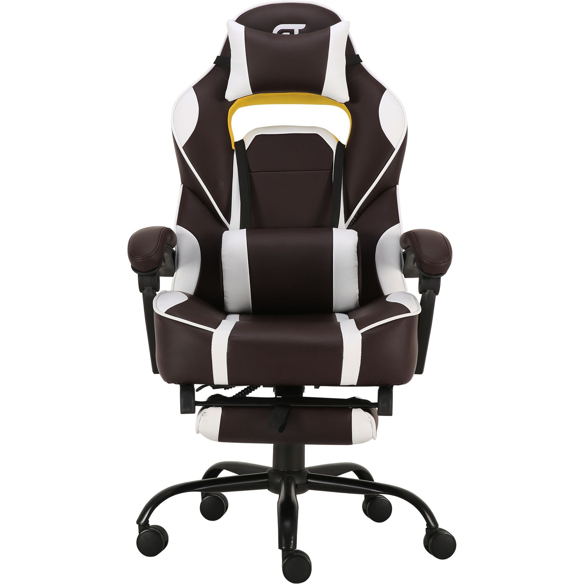 Геймерське крісло GT Racer коричневе з білим (X-2748 Dark Brown/White) - фото 1