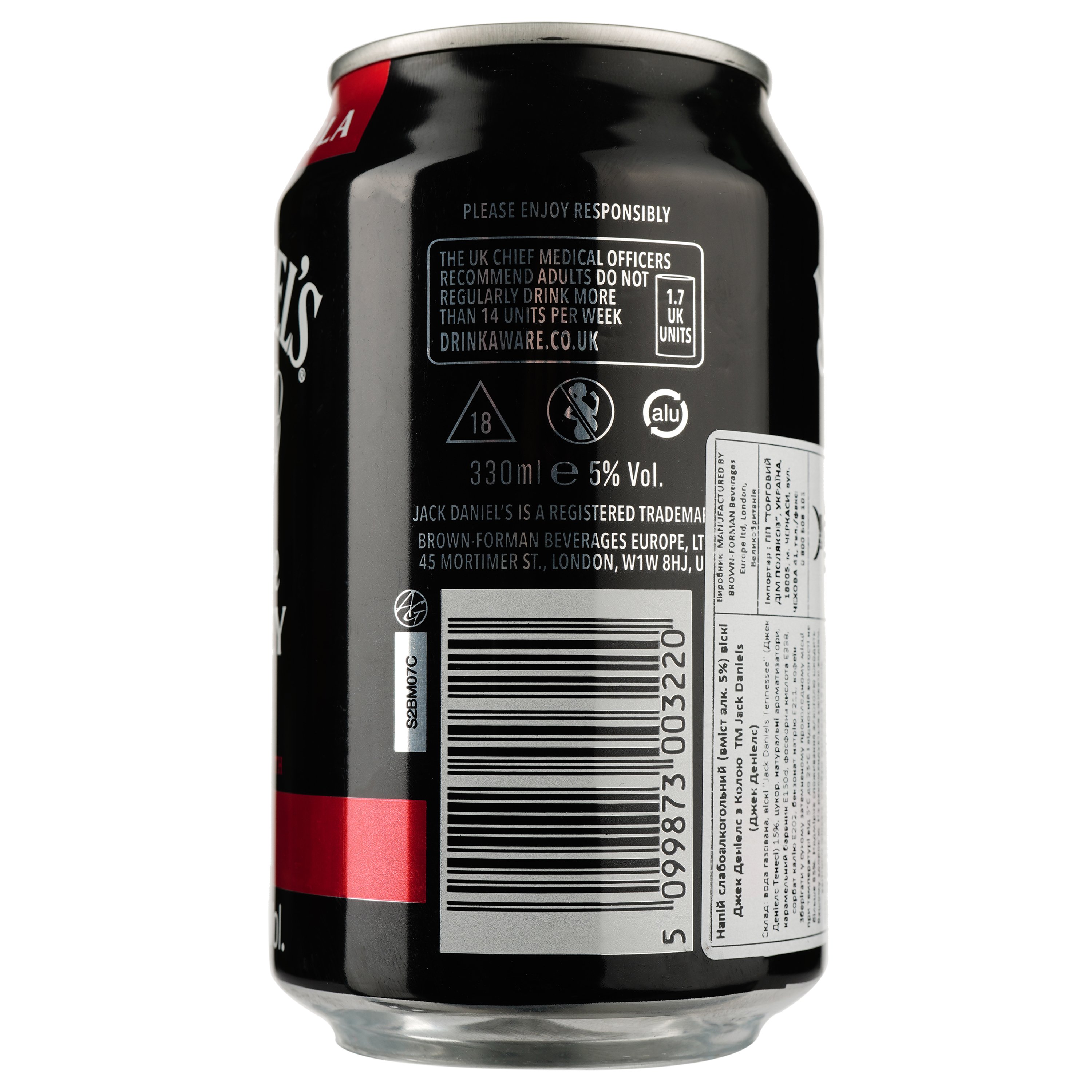 Напій слабоалкогольний Jack Daniel's & Cola з/б, 0,33 л, 5% (878964) - фото 2