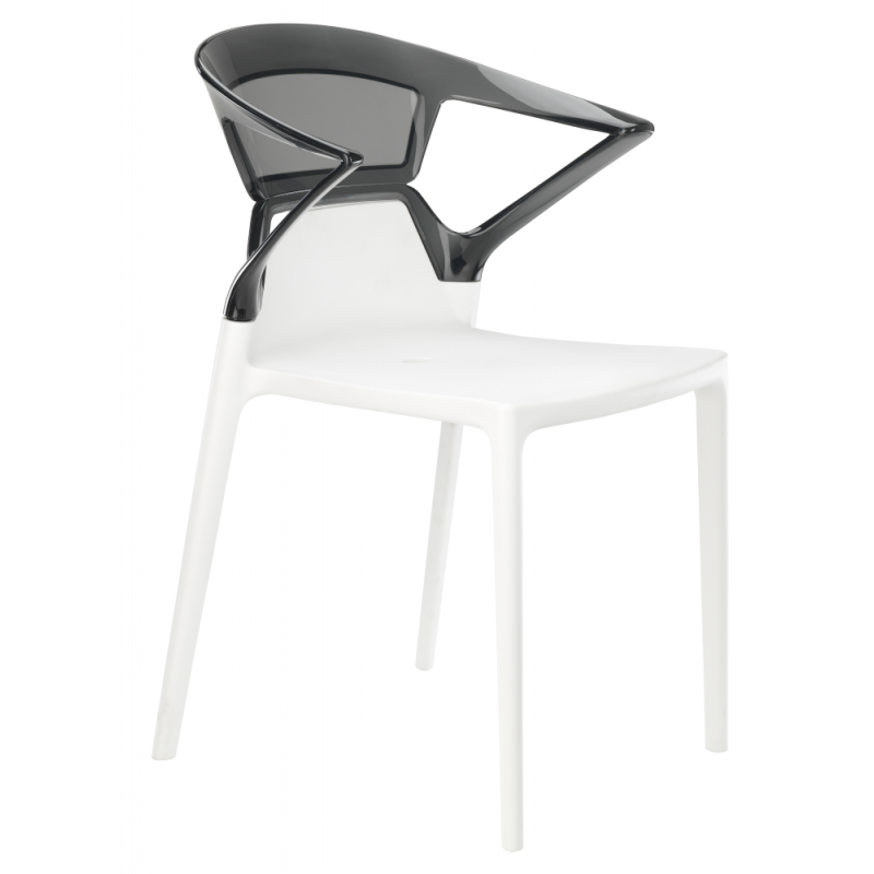 Кресло Papatya Ego-K, белое сиденье, верх прозрачно-дымчатый (290944) - фото 1